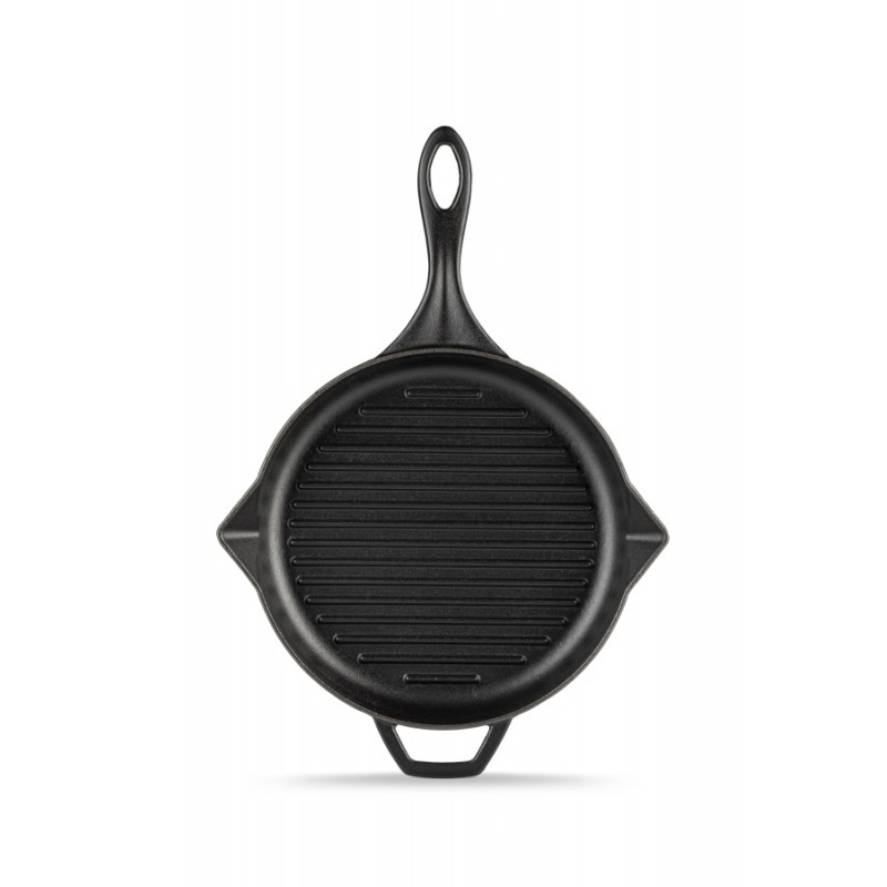 Zománcozott öntöttvas grill serpenyő Hosse, Black Onyx, Ф24cm - Fekete öntöttvas edények