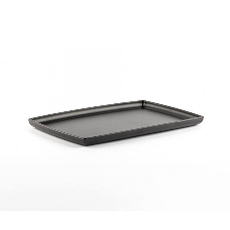 Négyszögletes öntöttvas tálaló tányér Hosse, 21x31cm - Fekete öntöttvas edények