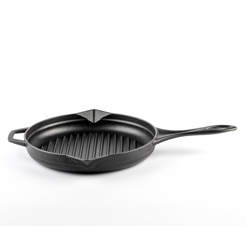 Zománcozott öntöttvas grill serpenyő Hosse, Black Onyx, Ф24cm | Öntöttvas grill serpenyő | Öntöttvas serpenyő |