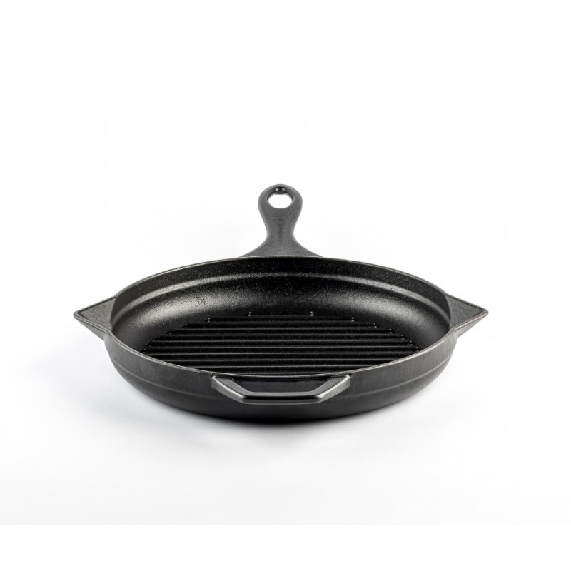 Zománcozott öntöttvas grill serpenyő Hosse, Black Onyx, Ф24cm | Öntöttvas grill serpenyő | Öntöttvas serpenyő |