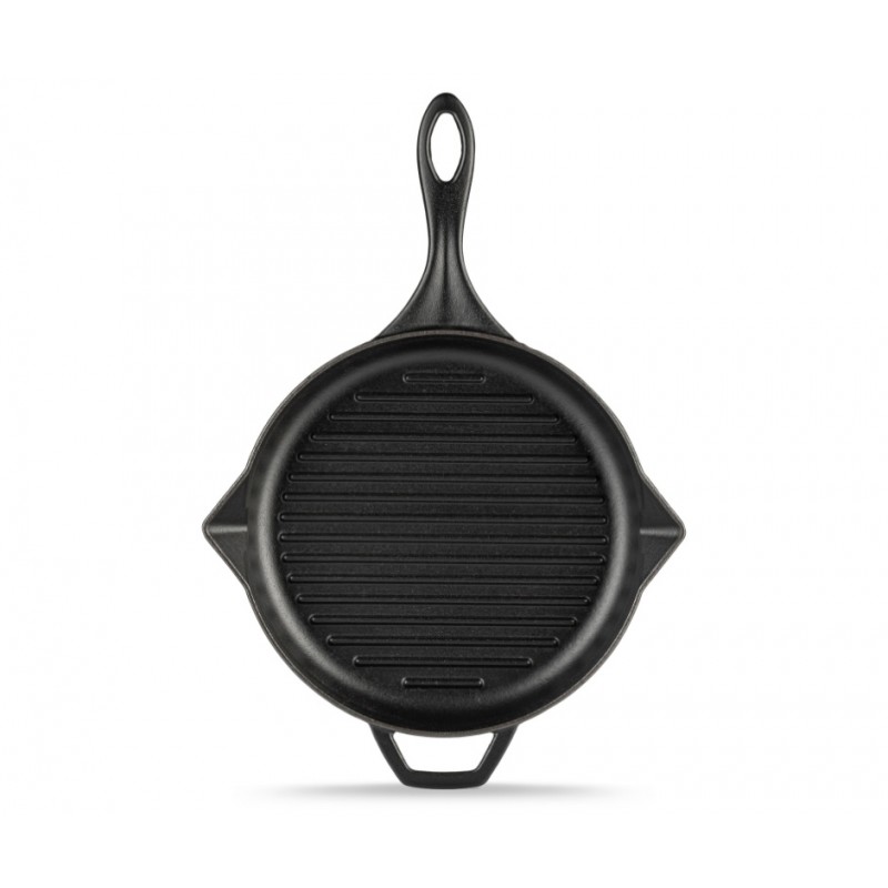 Zománcozott öntöttvas grill serpenyő Hosse, Black Onyx, Ф28cm - Fekete öntöttvas edények