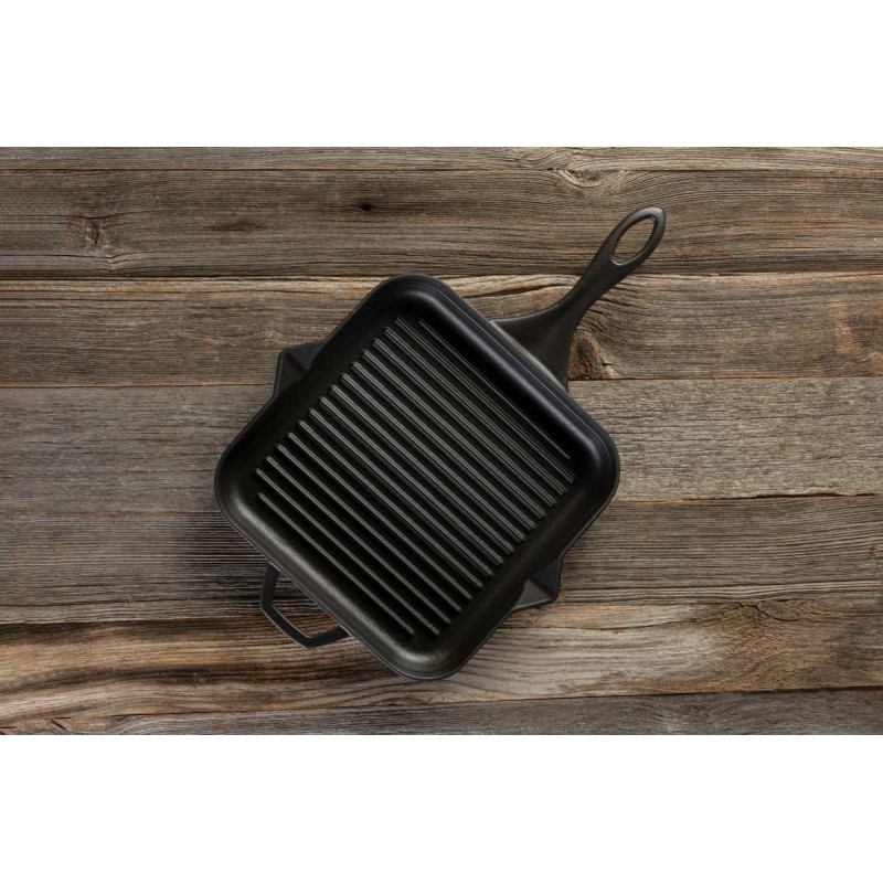 Zománcozott öntöttvas grill serpenyő Hosse, Black Onyx, 28x28cm | Öntöttvas grill serpenyő | Öntöttvas serpenyő |