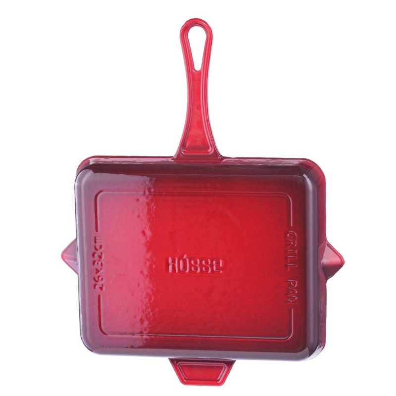 Zománcozott öntöttvas grill serpenyő Hosse, Rubin, 26x32cm | Öntöttvas grill serpenyő Zománcozott öntöttvas grill serpenyő Hosse, Rubin, 26x32cm | Öntöttvas grill serpenyő | Öntöttvas serpenyő |
